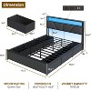 Furnulem Queen Bed Frame with 6 Storage Drawers Metal Platform Bed Frame with 2-Tier Storage Headboard PU Leather Upholstered Charging Station and LED - 4 of 4