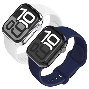 Vena 2 Pack For Apple Watch Band Series 10 42mm, Apple Watch Band Series 7 41mm Band Series 8 Series 9, Silicone Sport Strap For iWatch 40mm, - 1 of 4