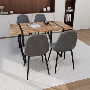 VYNXARIA 55in Wood Colour Dining Table and Modern Dining Chair Set of 4,Mid Century Wooden Kitchen Table Set - 1 of 4