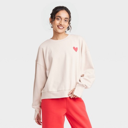 Women's Valentine's Day Graphic French Terry Crewneck Sweatshirt - JoyLab™ - image 1 of 4