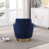 Teddy Swivel Barrel Chair, Swivel Accent Chairs Armchair for Living Room, Round Barrel Chairs with Gold Stainless Steel Base - 2 of 4