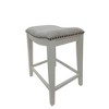 Carolina Living Sawyer 25" Saddle Counter Stool - Set of 2 - Missouri White - Fawn Chenille Upholstery - 2 of 4
