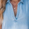 Women's Faded Denim Collared Sleeveless Midi Dress - Cupshe - 3 of 4
