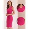 INSPIRE CHIC Women's Sleeveless V Neck Business Office Belt Pencil Dresses - 2 of 4