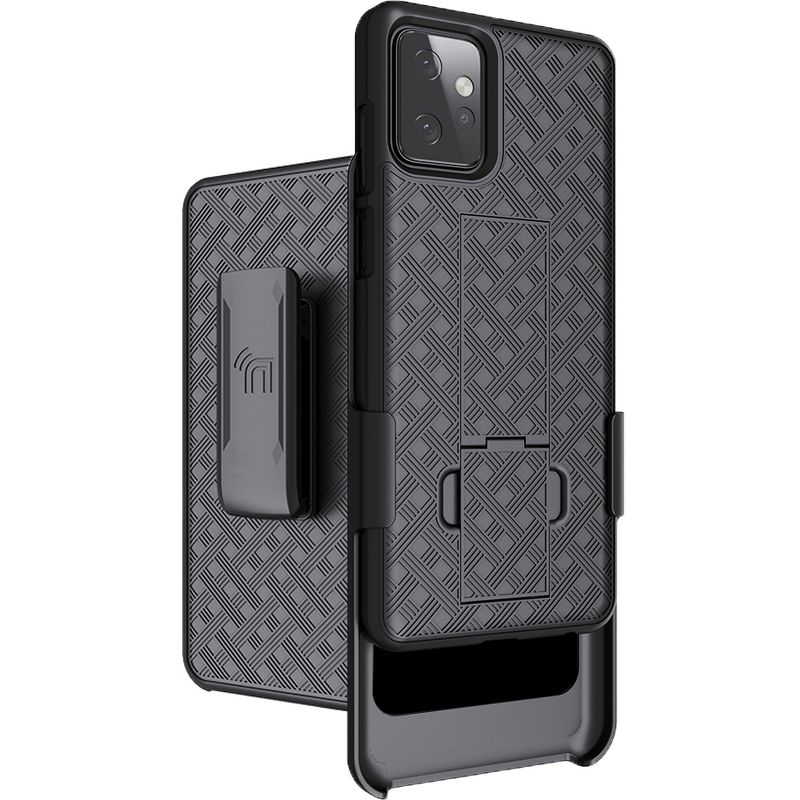Nakedcellphone Slim Case with Stand and Belt Clip Holster for Motorola Moto G Power 5G (2023) - Black, 1 of 9