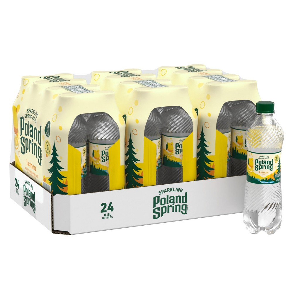 Poland Spring Lemon Sparkling Water - 24pk/0.5L Bottles