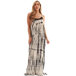 Riviera Sun Womens Maxi Dress  Tie Die Spaghetti Strap Long Sundress  Summer Dresses - 1 of 3