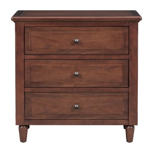 NicBex Modern Wooden Nightstand End Table with 3 Drawers for Bedroom and Living Room - 1 of 4