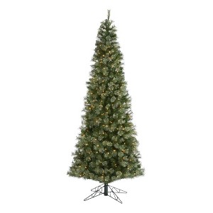 Nearly Natural 10-ft Cashmere Slim Artificial Christmas Tree with 750 Warm White Lights and 1908 Bendable Branches - 1 of 4