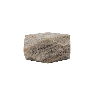 2.25" x 3.5" Soren Light Brown Marble Geometric Decorative Accent Piece