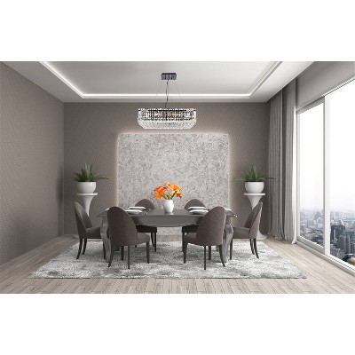 Elegant 12-Light Crystal and Metal Chandelier in Black