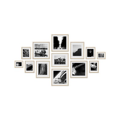 Haus and Hues Essex Gallery Wall Frame Set with Real Glass and Mat