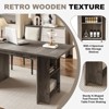 63 Inch Dining Table for 4 6, Solid Wood Rectangular Kitchen Table with Side Storage Shelves - 4 of 4