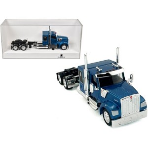Kenworth W990 with Flat Top Sleeper Cab Blue Metallic 1/87 (HO) Scale Plastic Model Car by HO Logistics - 1 of 4