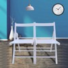 FONTOI Chair Set of 2, Portable Slatted Chairs Set of 2 with Curved Backs, 2-Piece Folding Chairs for Party Kitchen, White, 17.32"*31.1"*19" - 3 of 4