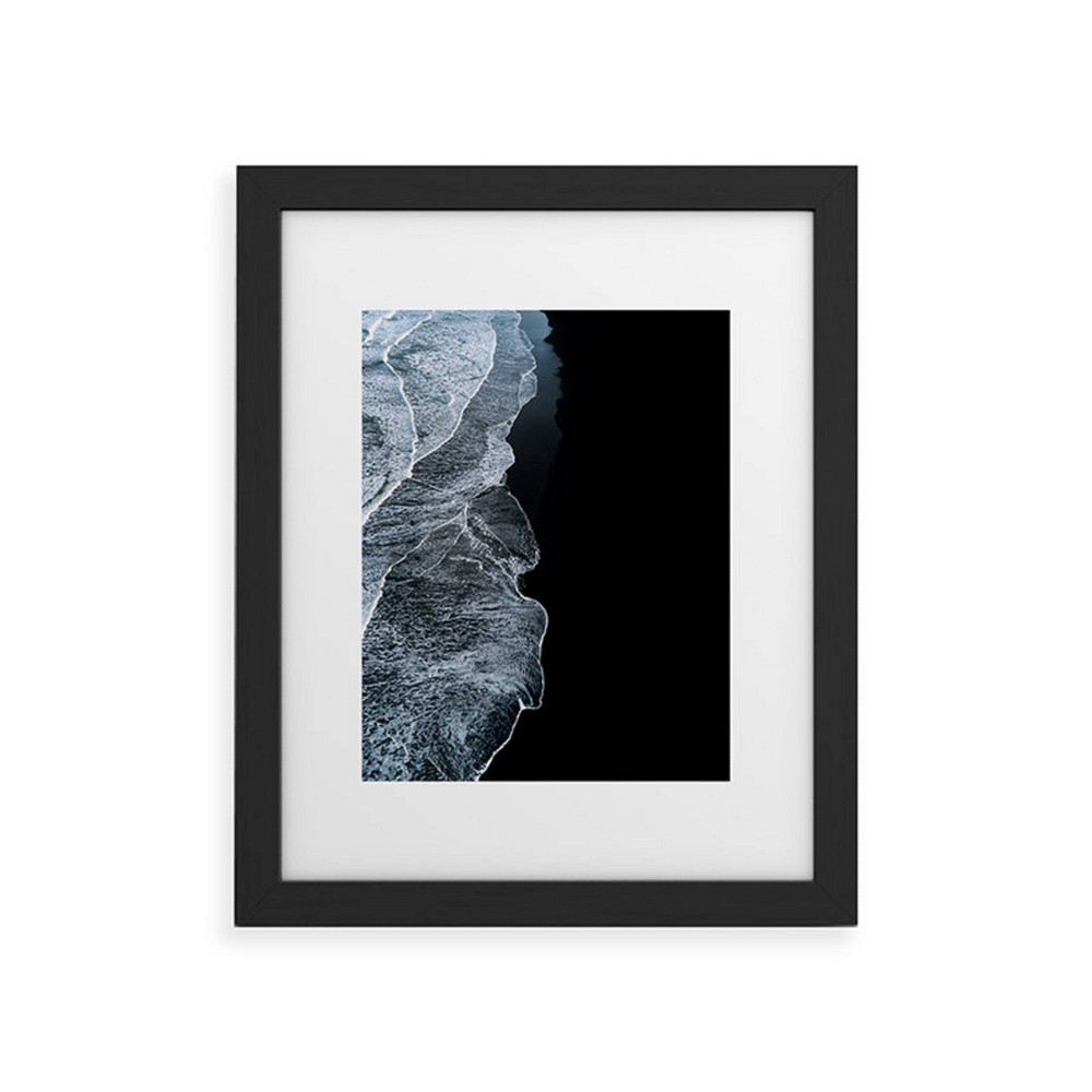 Photos - Wallpaper Deny Designs 8"x10" Michael Schauer Waves on a Black Sand Beach Black Fram
