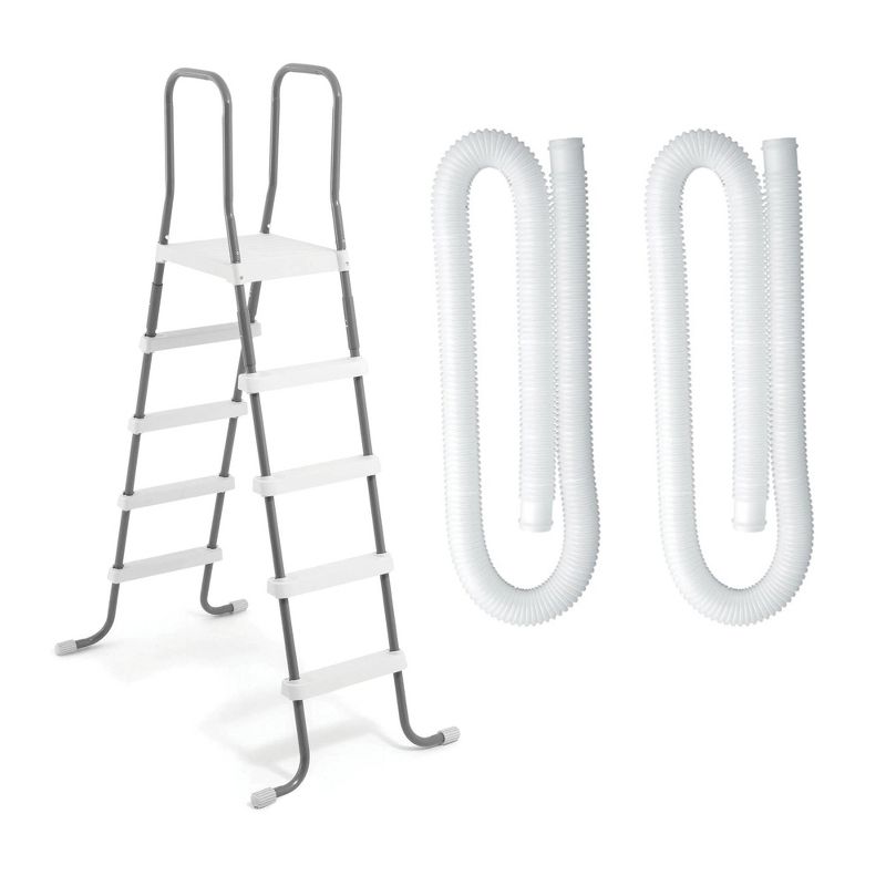 Intex Above Ground Swimming Pool Ladder & 2 Intex 1.25 In. Dia. Replacement Hose, 1 of 7