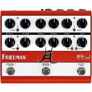 Friedman IRJ Dual Tube Jake E. Lee Signature Dual-Tube Preamp DI+IR Dual-Channel 12AX7 Tubes Effects Pedal Red and White - 1 of 4