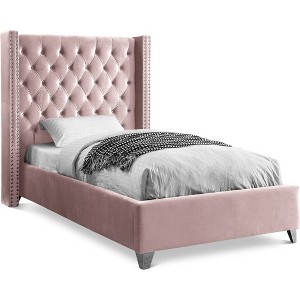 Meridian Furniture,Aiden Velvet Bed - 1 of 4