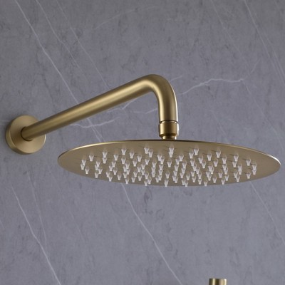 Brushed Gold Stainless Steel Rain Shower Faucet with Handheld Combo