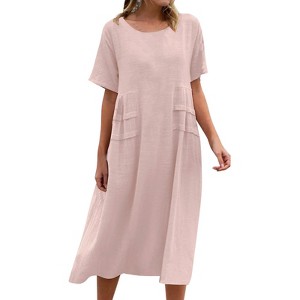 white christmas dresses Cotton Dress Casual Loose Soft Dresses Long sleeves Midi Dress – Ethnic  Fashville