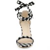 Allegra K Women's Check Lace Up Clear Chunky Heels Sandals - image 3 of 4