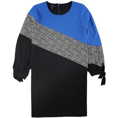 Alfani Womens Colorblock Tie Sleeve Pullover Blouse