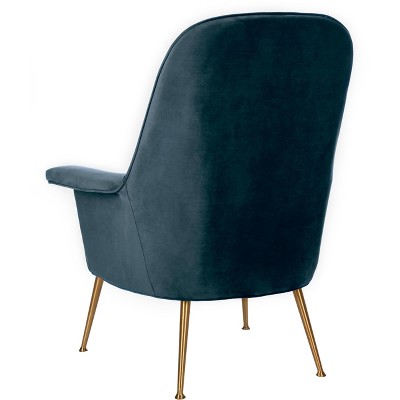 Navy Velvet Arm Chair with Gold Legs