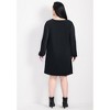 Avenue Women's Plus Size Paloma Blouson Pleated Sleeve Shift Dress - 3 of 4