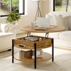 WOWLIVE 27"W Lift-Top Wood Coffee Table, Small Round Cocktail Table with Storage for Living Room, CT007 - 2 of 4