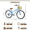 WEIZE Beach Cruiser Bike, 26 inch Commuter Bicycle for Adult, 7-Speed Comfortable City Bikes with Rear Rack or Basket, Multi Colors - 3 of 4