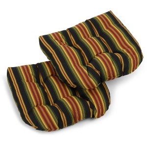 Blazing Needles, 19-inch U-Shaped Outdoor Spun Polyester Tufted Dining Chair Cushion (Set of 2) - 1 of 1