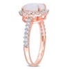 EVERLY JEWELRY | Rose Plated Sterling Silver 2 3/8 CT TGW Opal and White Topaz Halo Ring - 2 of 4