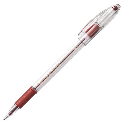 Pentel R.S.V.P. Refillable Ballpoint Pen, 1 mm Medium Tip, Red Ink, Clear Barrel, pk of 12