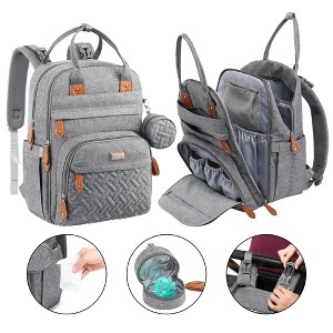 BabbleRoo Diaper Bag Backpack Stylish Hands-Free Baby Bag with Changing Pad, Stroller Straps & Water-Resistant - 1 of 4