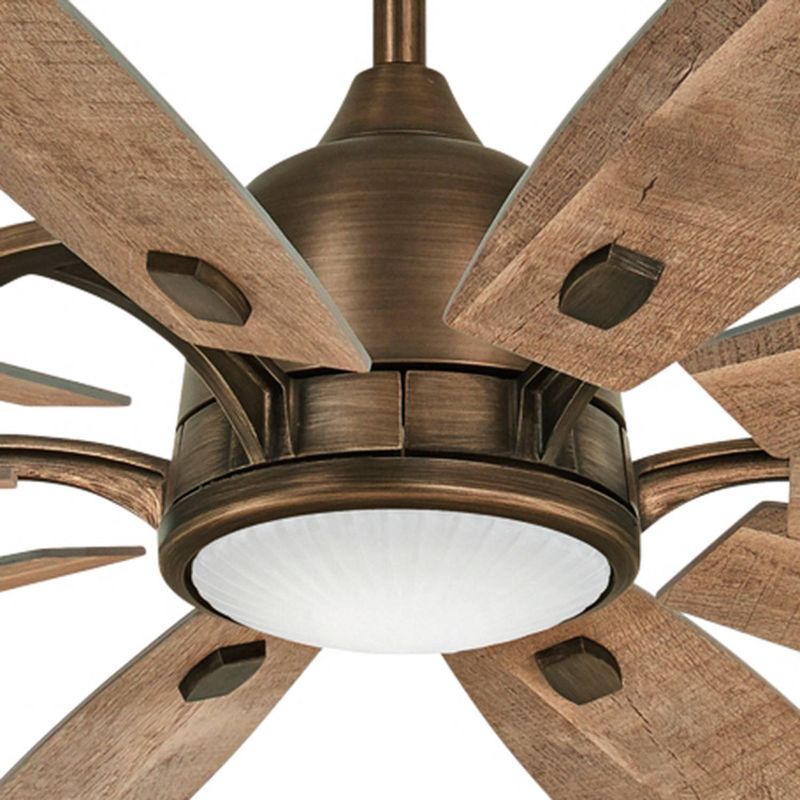 65" Minka Aire Rustic Farmhouse Indoor Ceiling Fan with LED Light Remote Control Heirloom Bronze for Living Room Kitchen Bedroom, 3 of 7