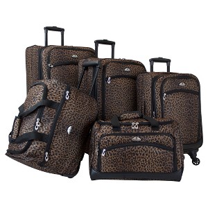 American Flyer AnimalPrint 5-Piece Spinner Luggage Set - 1 of 4