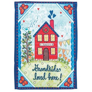 Magnolia Garden Grandkids Loved Here Cute House 13 x 18 Inch Polyester Garden Flag - 1 of 2
