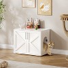 Cat Litter Box Enclosure, Wooden Cat Washroom Furniture with Barn Door Hidden Litter Box Furniture Pet House - 4 of 4
