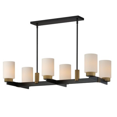 Maxim Lighting Ruffles 6 - Light Pendant in  Black/Antique Brass
