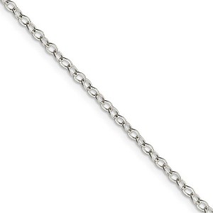 Black Bow Jewelry 2.5mm Sterling Silver Flat Open Cable Chain Necklace - 1 of 4