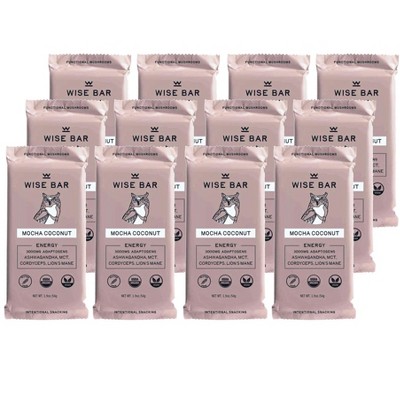Wise Bar Organic Mocha Coconut Bar - 12 bars, 1.9 oz