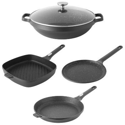 BergHOFF Gem 12pc Nonstick Cookware Set, Black