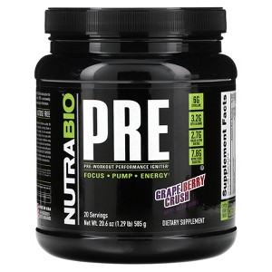 NutraBio Pre-Workout Performance Igniter, Grape Berry Crush, 1.29 lb (585 g) - 1 of 2