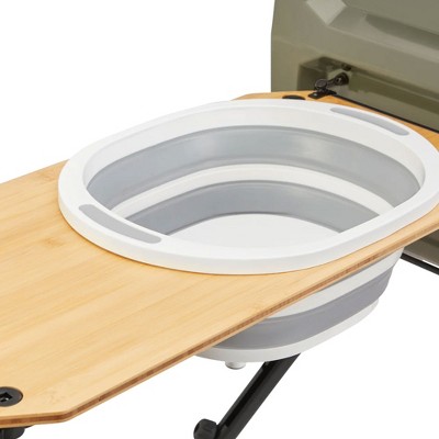 Yakima Adjustable Wooden Side Table with Plastic Cutting Board