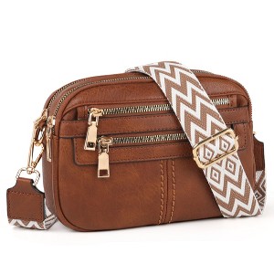 Crossbody Bags, 6-Pockets Purses, Vegan Leather Handbags Shoulder Bag - 1 of 4