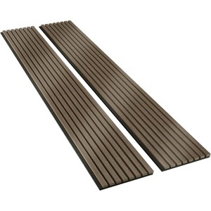 Vipbear 2 Pack 93.5" X 12.6" Wood Slat Acoustic Panels,Noise Reduction, 3D Textured Panel For Ceiling And Wall, Brown/Black/Beige - 1 of 4