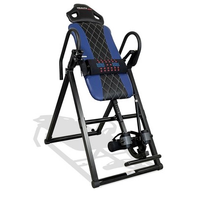 Extreme Products Group Health Gear HGI 4.4 Heat & Massage Inversion Table for Back Relief with Removable Lumbar Support Heating Pad, Folds Down, Blue