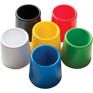 School Smart Paint Brush Water Pot Set, 4-3/4 x 3-1/2 Inches, Assorted Colors, Pack of 6 - 1 of 4
