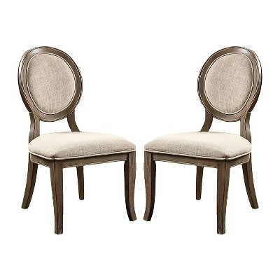 NicBex Set of 2 Upholstered Dining Chair with Cushion Seats Farmhouse Side Chair with Wood Frame